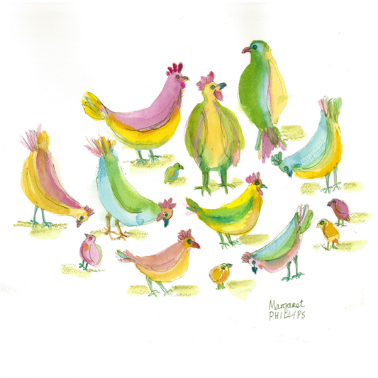 Tea Towel | Crazy chickens